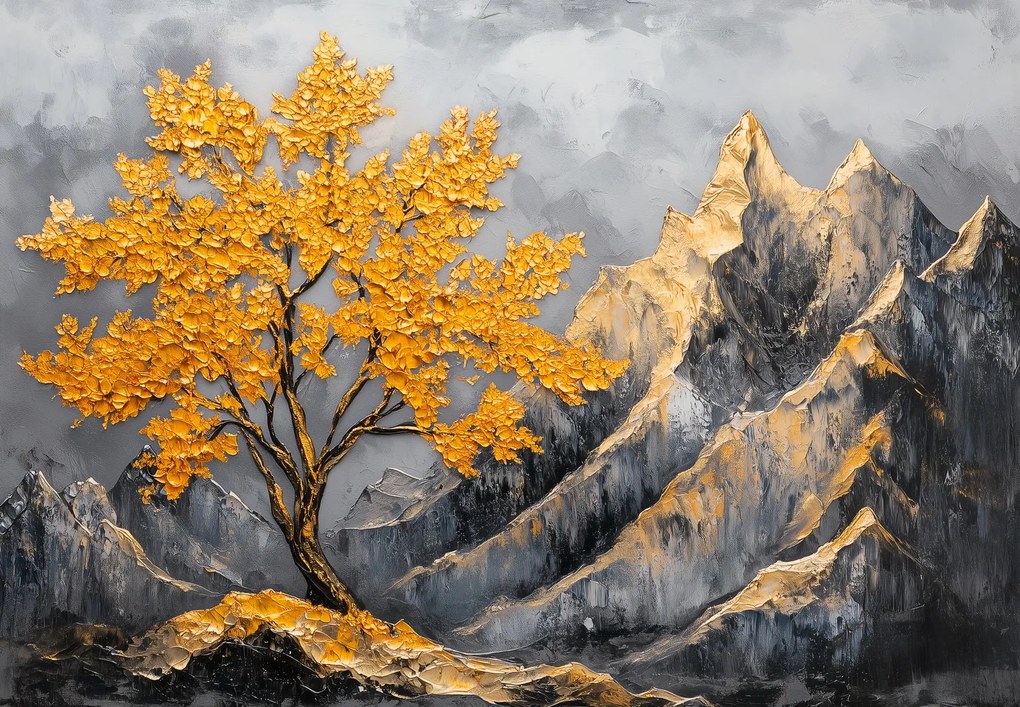 Fotótapéta - Arany fa a hegyekben (147x102 cm)