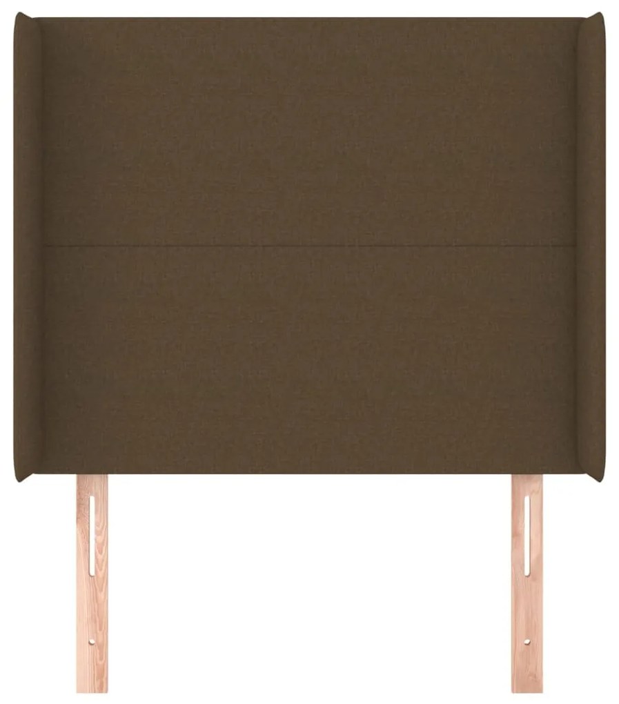 sötétbarna szövet fejtámla szárnyakkal 83x16x118/128 cm