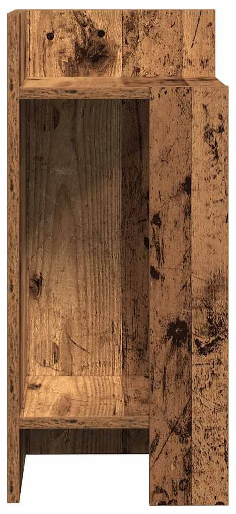 2 db antik fa színű kisasztal polccal 25,5 x 27 x 60 cm