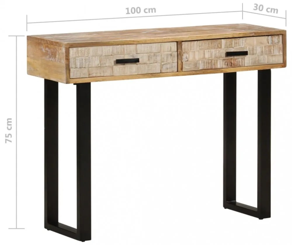 tömör mangófa tálalóasztal 100 x 30 x 75 cm