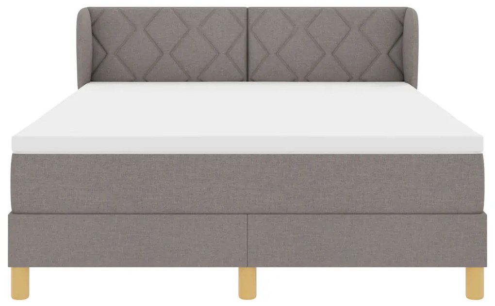 Boxspring Ágy Matraccal Taupe Színben, 140x190 cm, Szövet