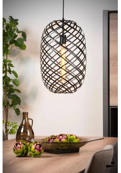 Lucide 21417/32/30 - Csillár zsinóron WOLFRAM 1xE27/60W/230V fekete