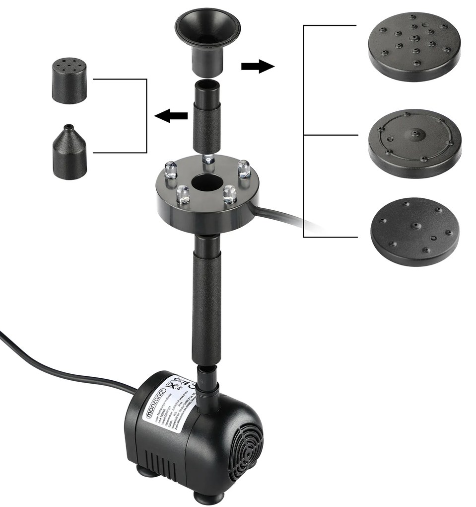 monzana® LED napelemes szökőkút 260 l/h