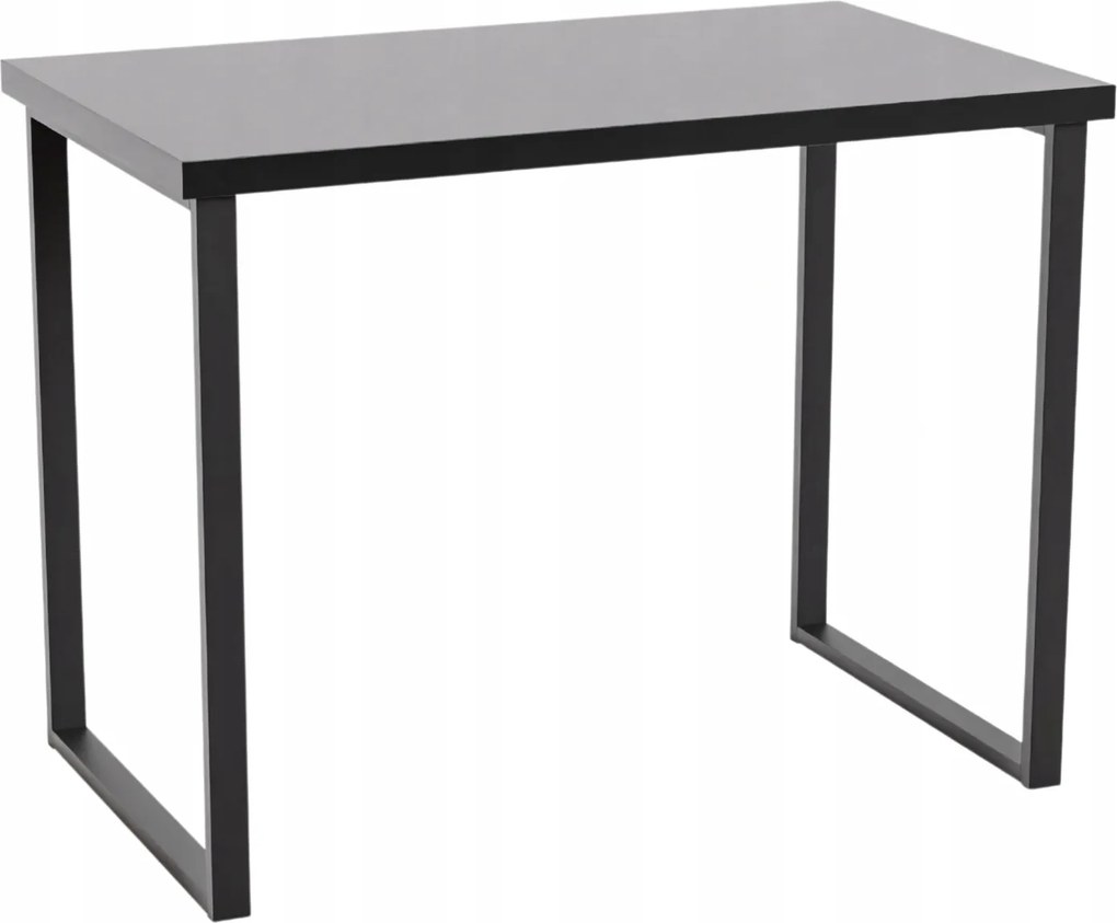 Loft íróasztal fém lábakkal, 120x60, fekete