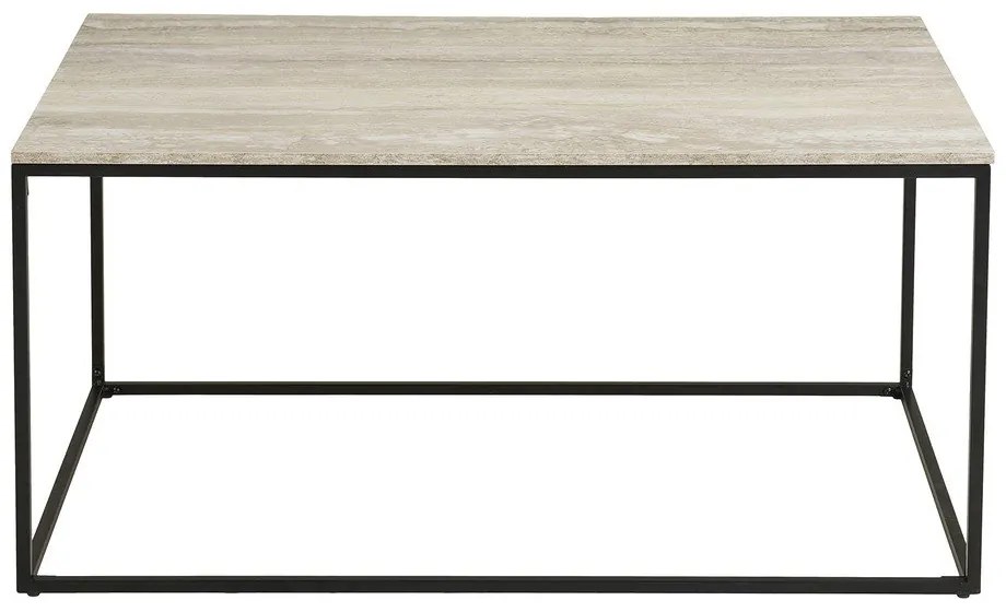 Fekete-bézs dohányzóasztal kő dekorral 60x90 cm Vita – House Nordic