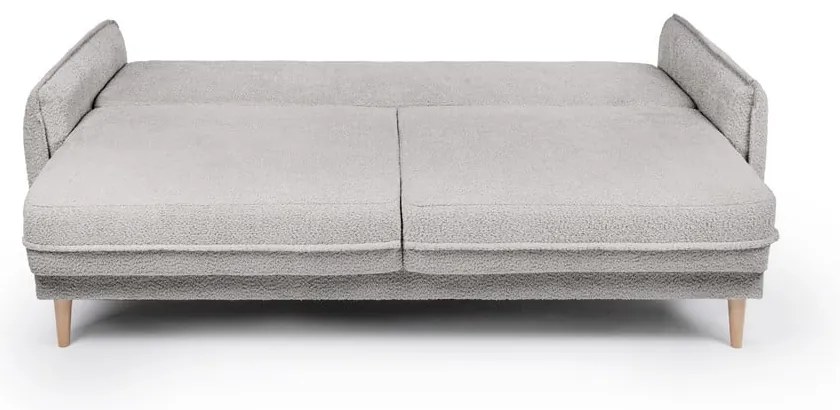 Szürke buklé kinyitható kanapé 215 cm Patti – Bonami Selection