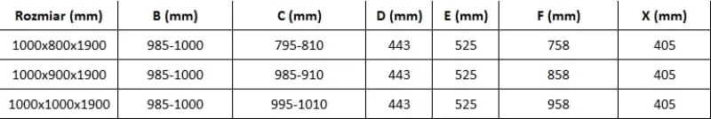 Mexen Omega-3S 3-falú zuhanykabin, tolóajtós 100x80 cm, átlátszó, króm + Flat zuhanytálca - 825-100-080-01-00-3s-4010