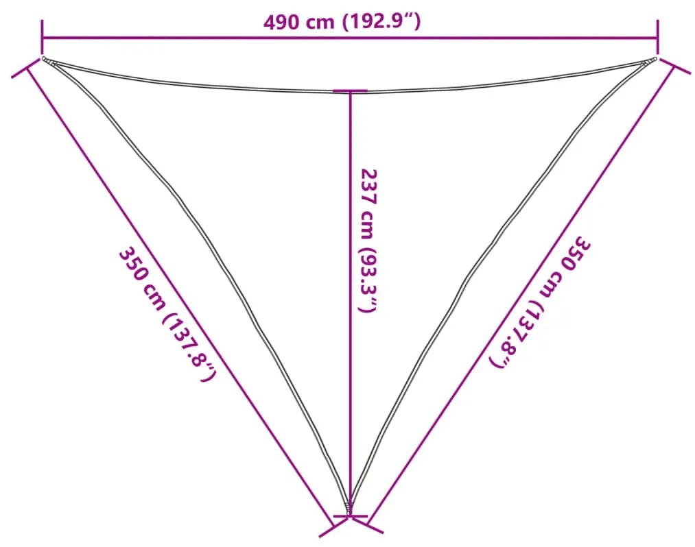 bézs HDPE napvitorla 160 g/m² 3,5 x 3,5 x 4,9 m