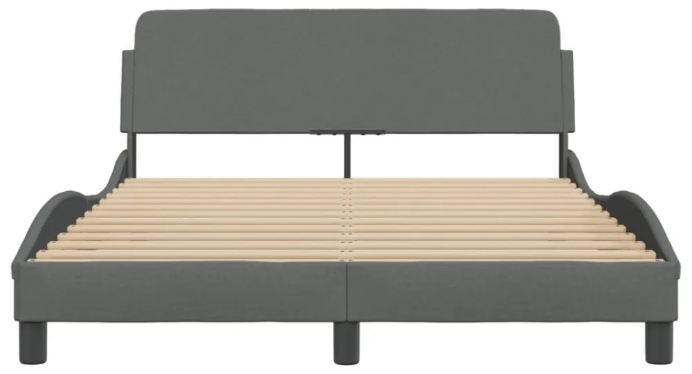 sötétszürke szövet ágykeret Dover 140 x 190 cm