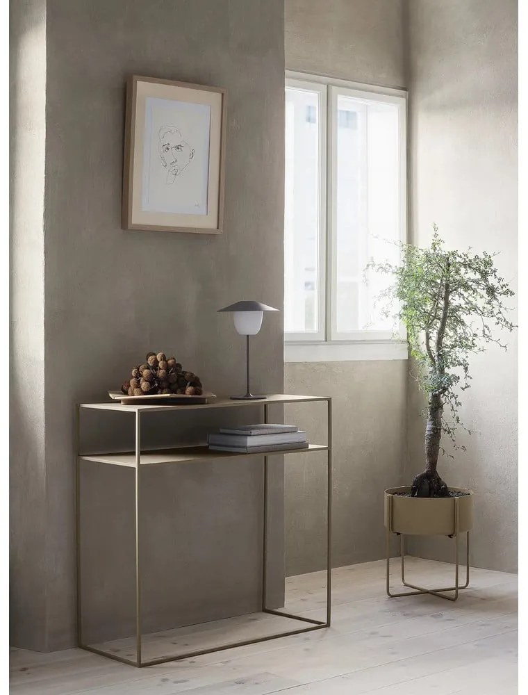 Bézs fém konzolasztal 35x85 cm Fera – Blomus