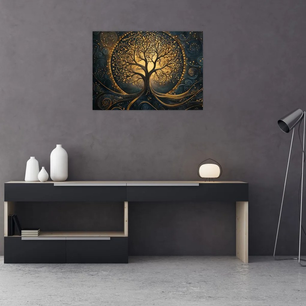 Kép – Arany aurájú fa (70x50 cm)