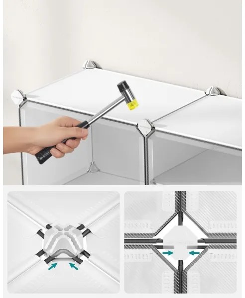 BOXIFY moduláris polc rekeszekkel, fehér