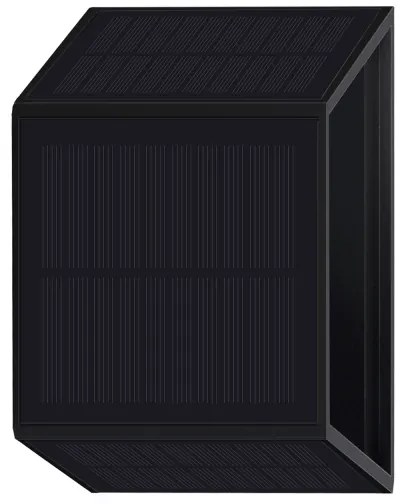 LED Napelemes fali lámpa WINGS LED/2W/1300 mAh 3,7V 6000K IP54 fekete