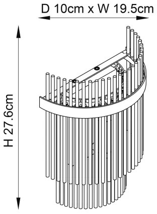 Endon 104114 - Fali lámpa MARIETTA 1xE14/6W/230V fényezett króm/átlátszó