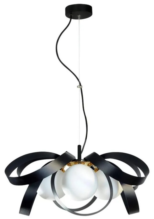 Zuma Line 1139 - Csillár zsinóron NELA FLAT 4xE14/40W/230V fekete