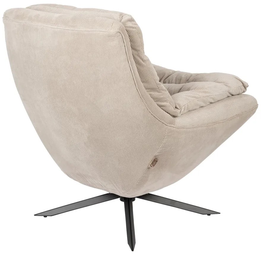 Fehér bársony fotel Vince – Dutchbone