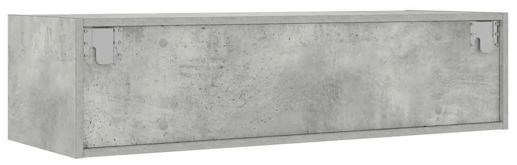 TV szekrény LED világítással beton szürke 100X35,5x25 cm