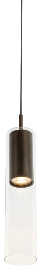 Modern függőlámpa sötét bronz sínrendszerhez 1 fázisú - Iconic Lloyd