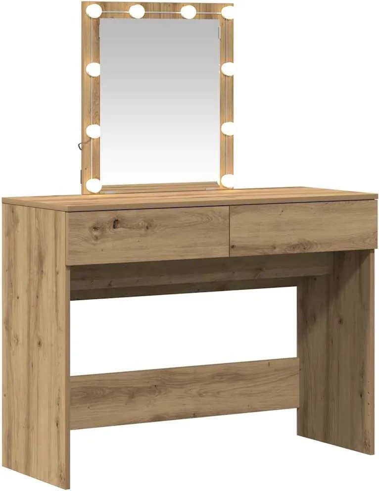 vidaXL Öltözködőasztal fiókkal Artisan tölgy 100 x 40 x 130 cm Faanyag