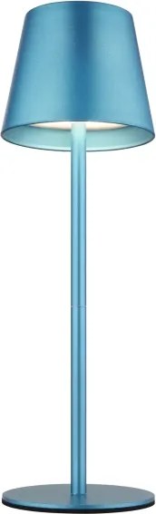 Globo 58488BL-LED VANNIE, fényerőszabályozható érintésvezérelt tölthető kültéri asztali lámpa 3W/5V IP54 1800mAh kék