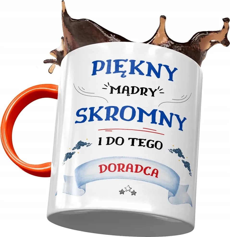 Narancssárga bögre tanácsadónak Gyönyörű Okos Nyomtatott Fotóval