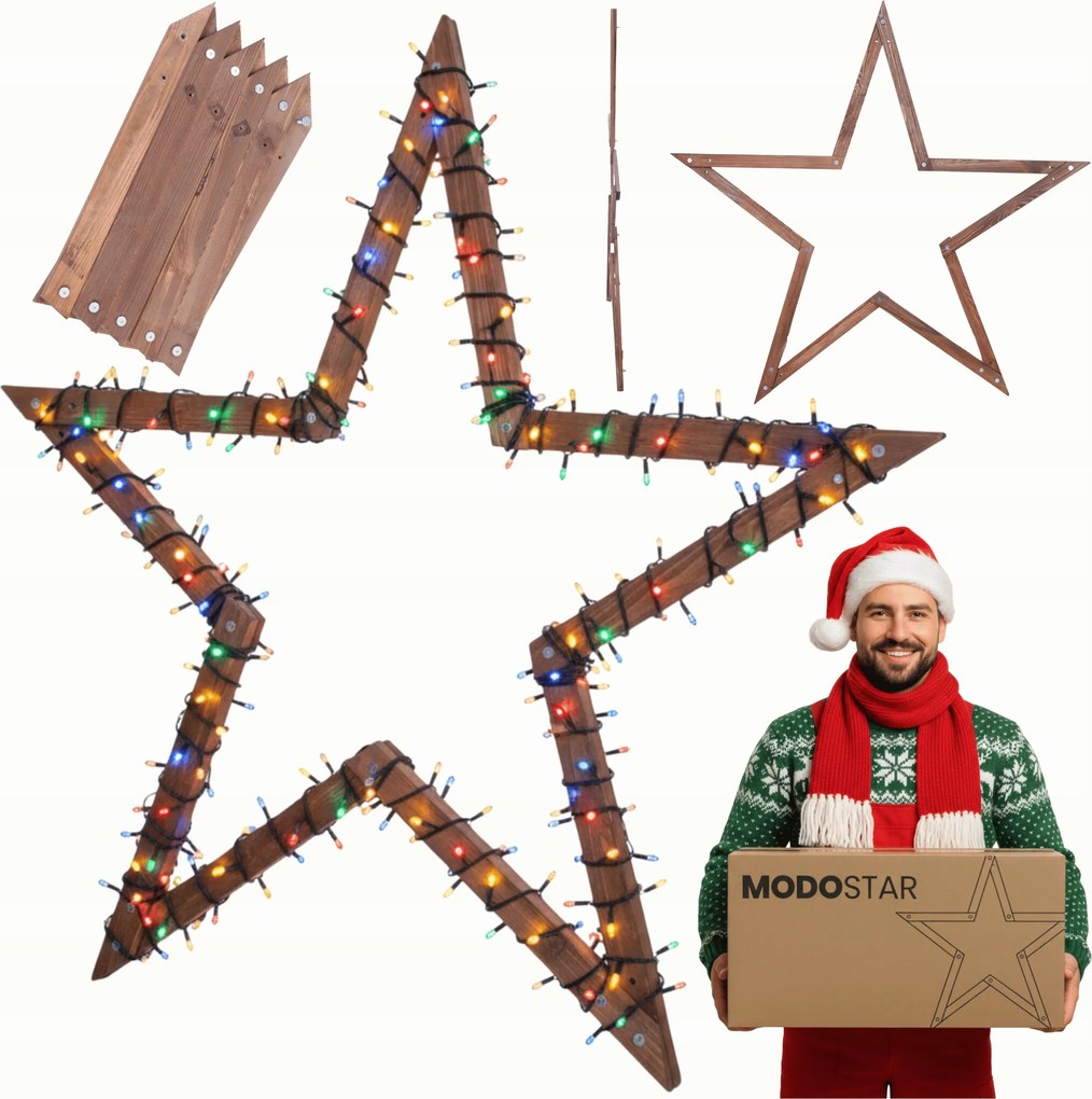Karácsonyi függesztett csillag könnyen összecsukható ModoStar 139cm Impregnáló öko