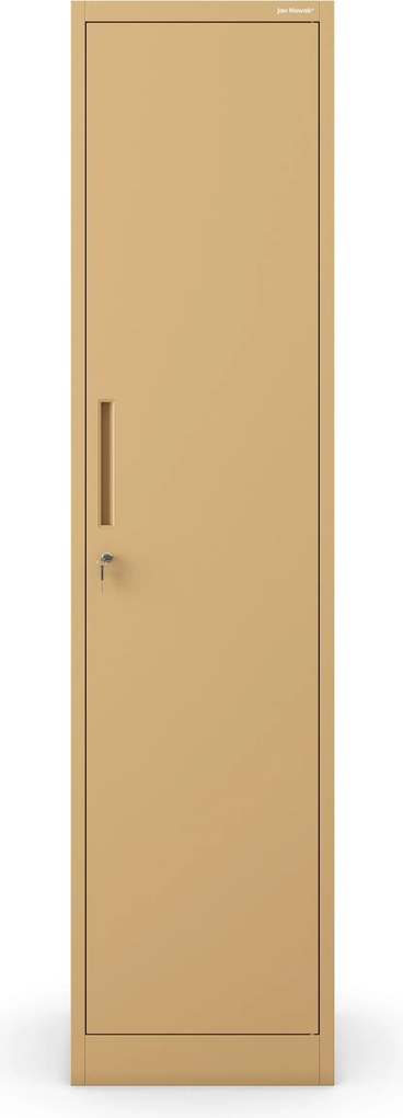 Keskeny fém irodai iratszekrény, bézs, 450x1850x400 mm: ALEX Fresh Style