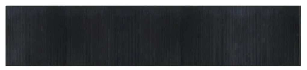 négyszögletű fekete bambusz szőnyeg 100 x 500 cm