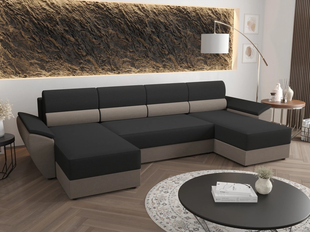 Sarok ülőgarnitúra U Radiant U2 (fekete + szürke). 1057517