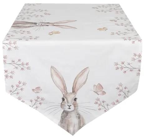 Vintage húsvéti nyuszi mintás pamut asztali futó 50 x 160 cm