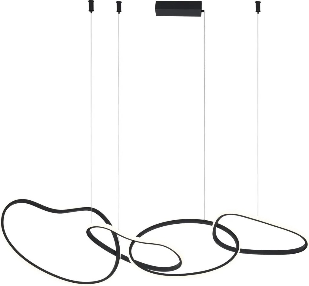 Italux modern függeszték fonte fekete itxpnd-22412-s4-bk