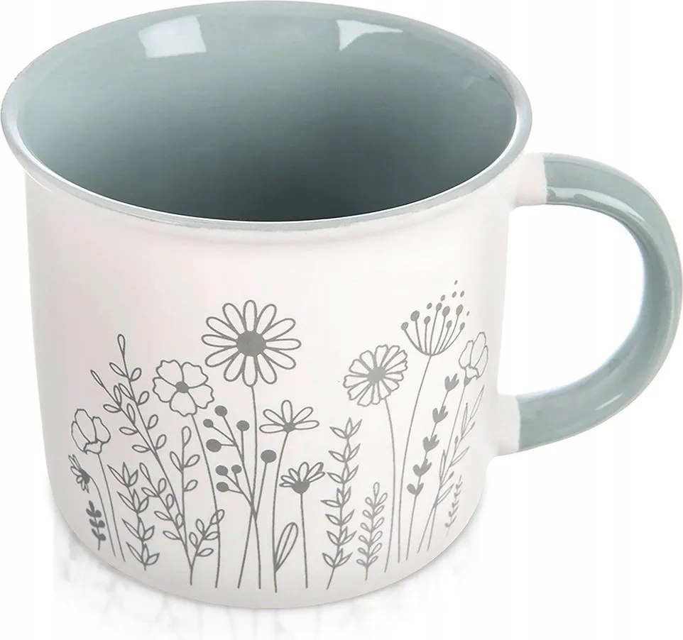 Porcelán bögre meleg italokhoz hideg kávé tea gyógynövények 400 ml