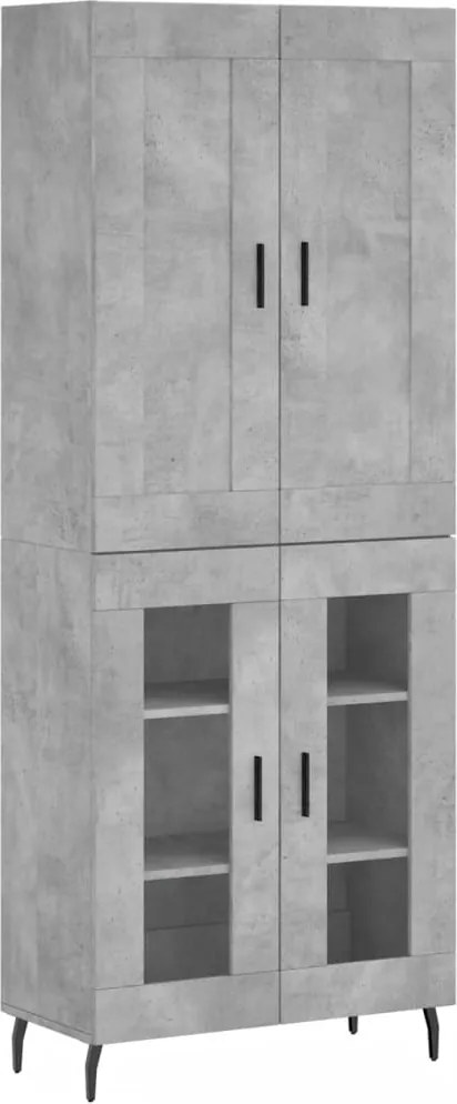vidaXL betonszürke szerelt fa magasszekrény 69,5 x 34 x 180 cm