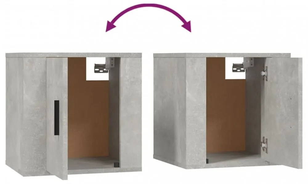 2 db betonszürke fali TV-szekrény 40x34,5x40 cm
