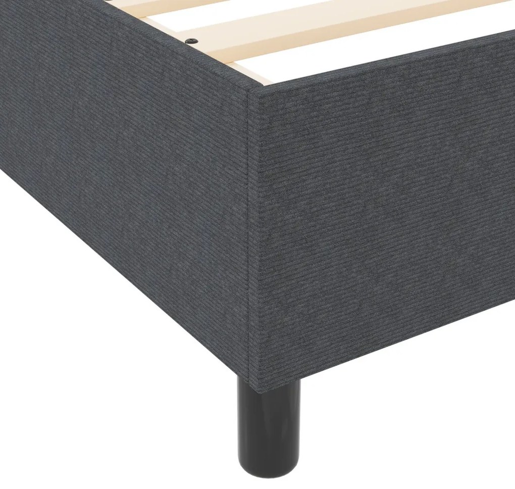Boxspring Ágy Sötétszürke Szuper King Kordbársonyos Anyag