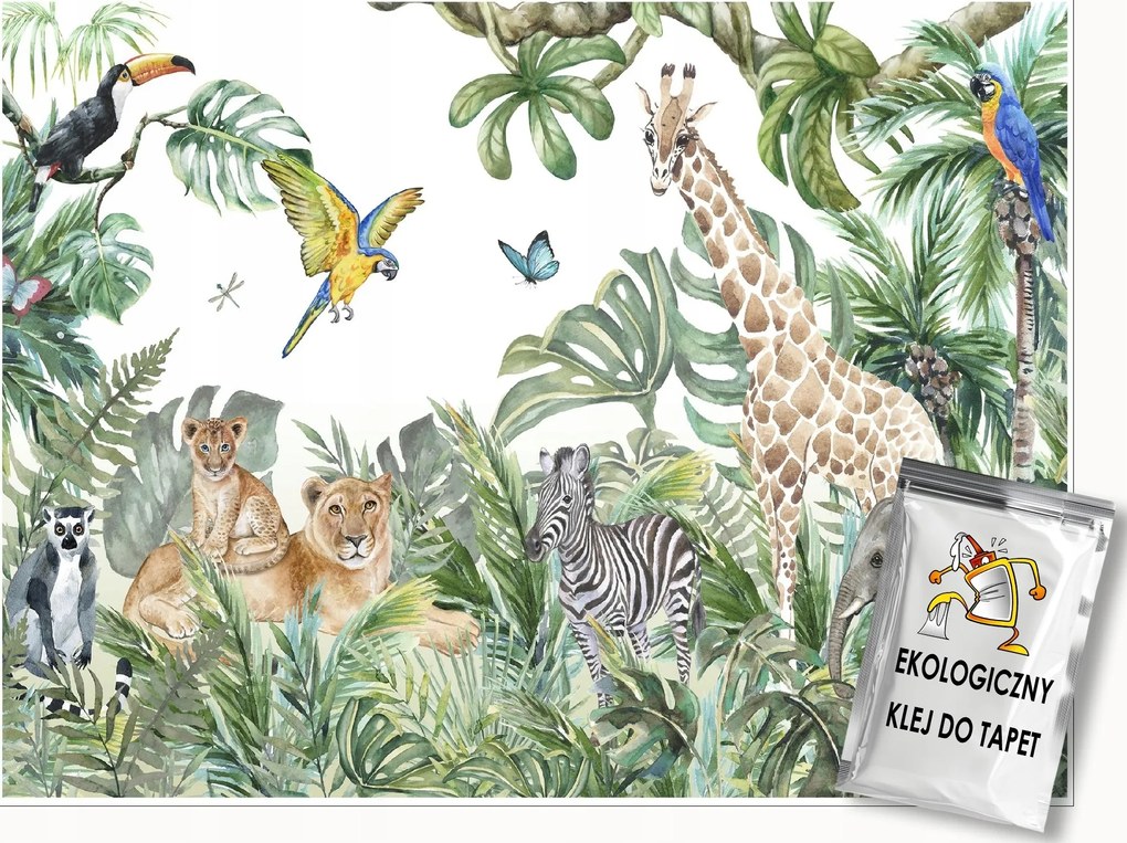 Fotótapéta Gyerekeknek Erdő Állatok Dzsungel Szafari Gyerek Tapéta 300x210