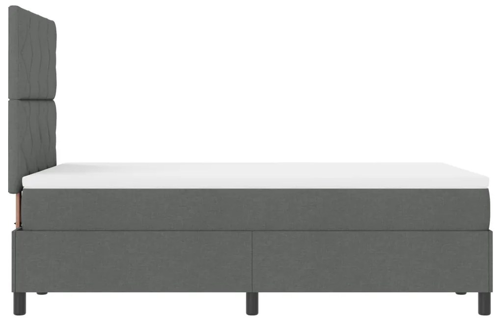 Box Spring Ágy Matraccal Sötétszürke 120x200 cm Textil