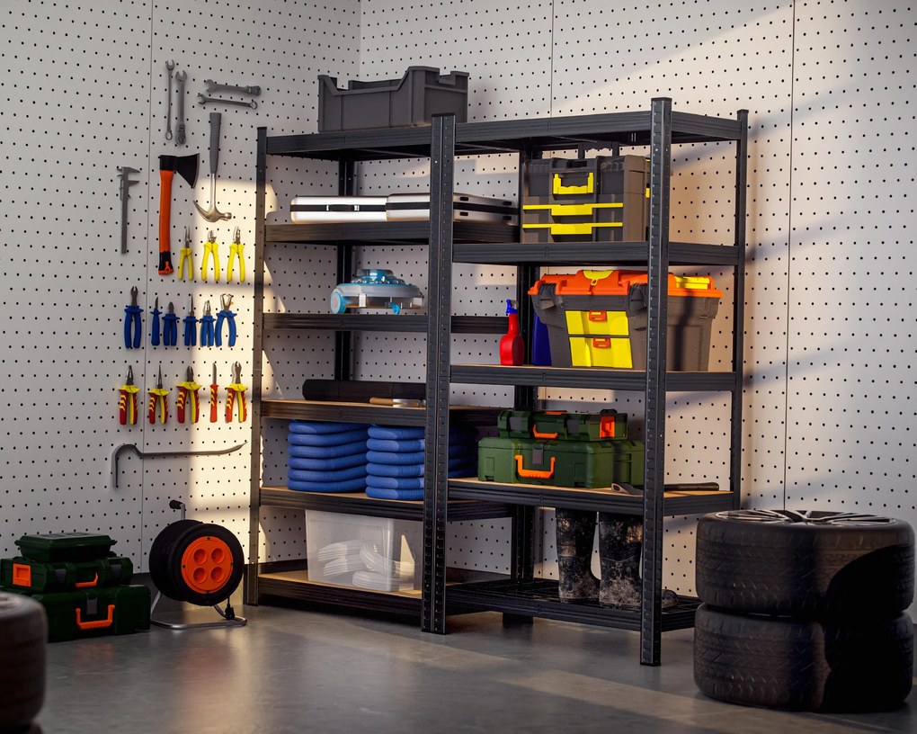 Deuba Premium polc 180x90x40 cm - fekete