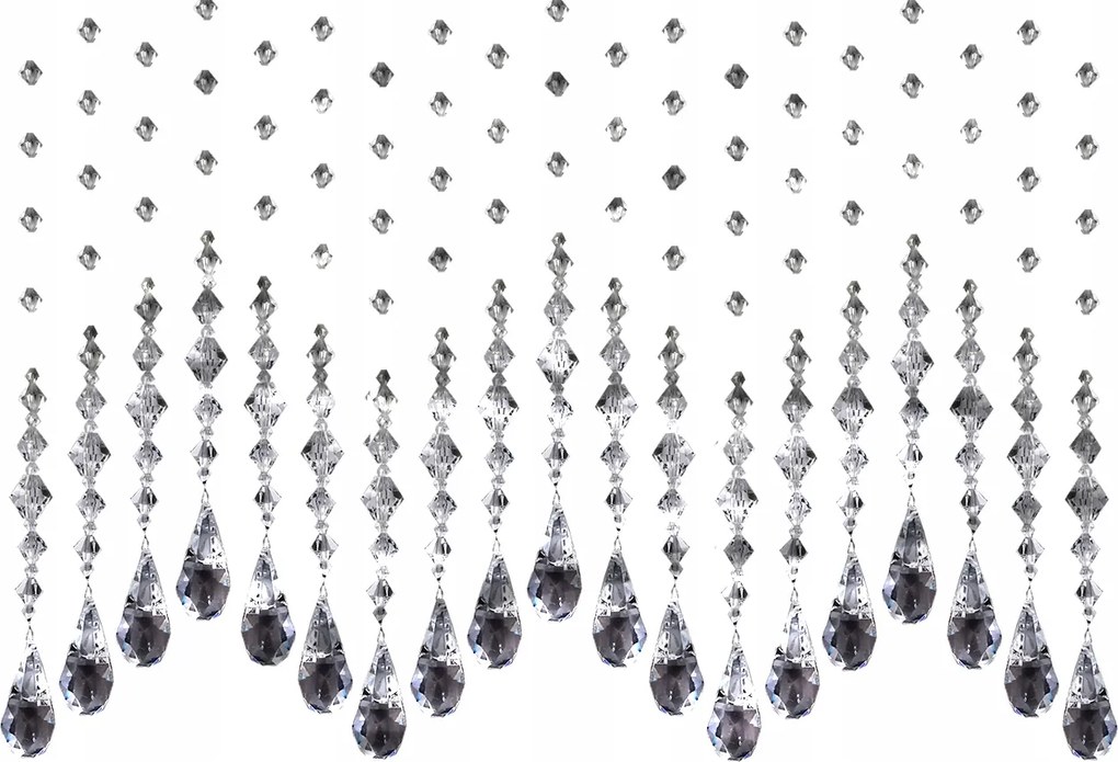 Függöny gyémánt gyöngyök ablakra spagetti 19 db 100cm Nagy Könnycsepp