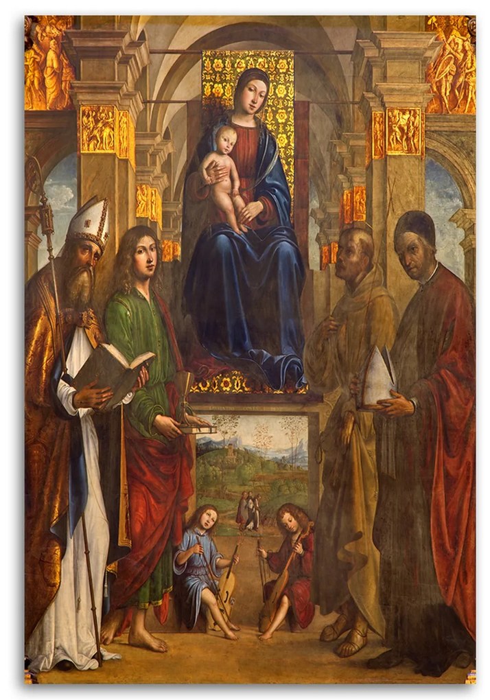 Gario Vászonkép Madonna és szentek Bolognai Méret: 80 x 120 cm