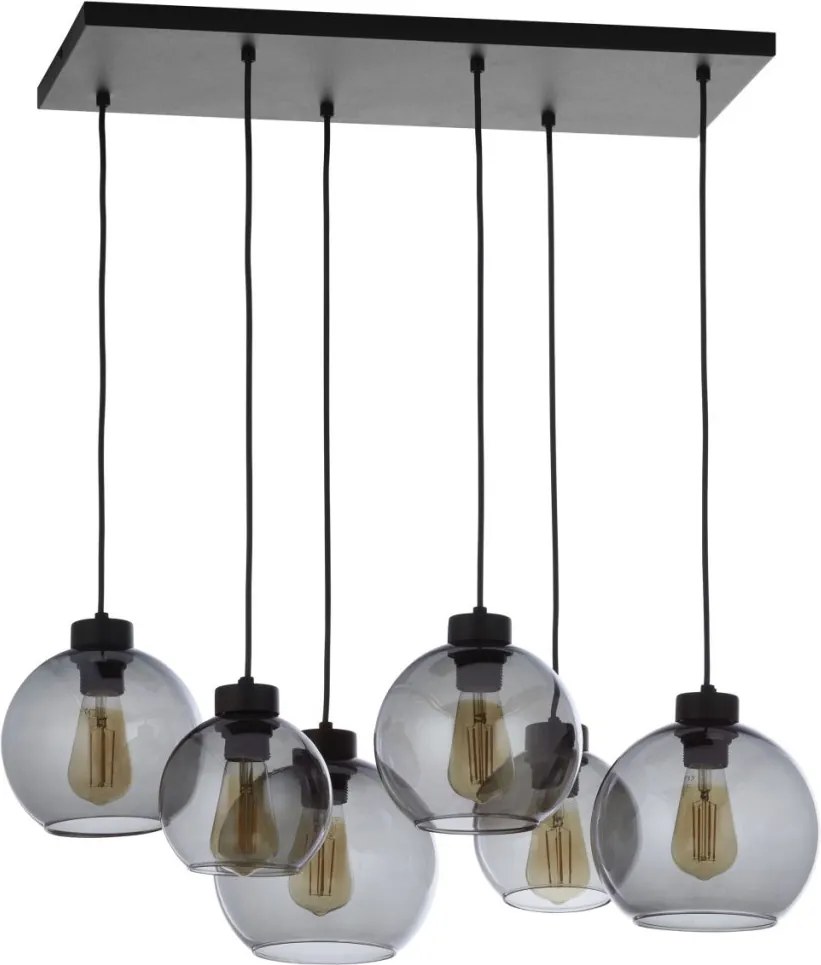 TK LIGHTING 2833 CUBUS Többágú Függesztett Lámpa Fekete, Grafit E27 IP20