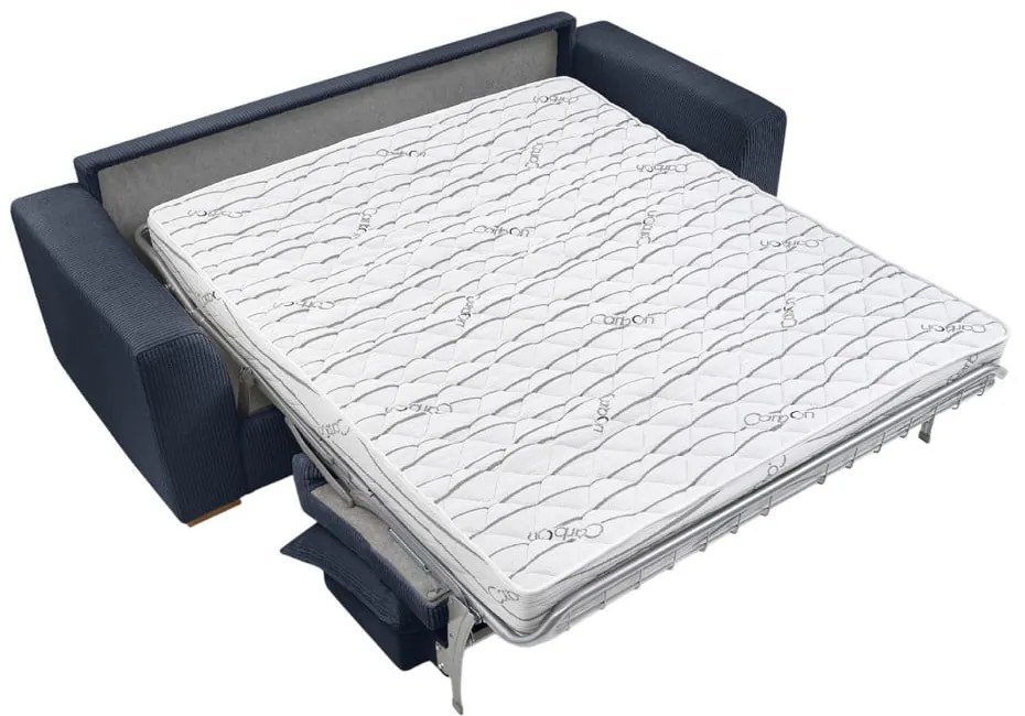 Sötétkék kordbársony kinyitható kanapé 225 cm Augustin – Bobochic Paris