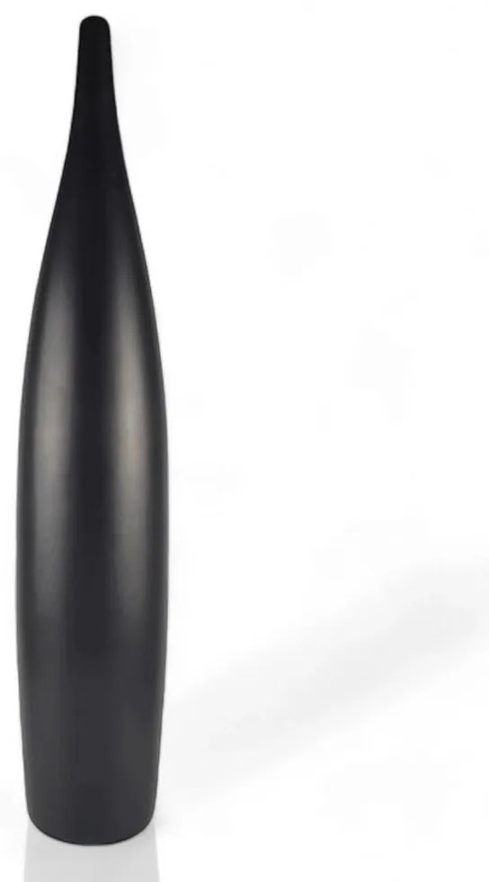 70 cm-es matt fekete kerámia váza