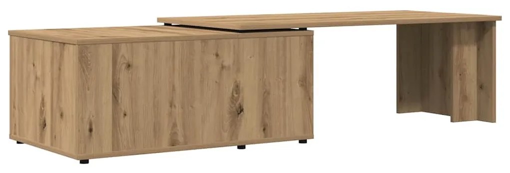 kézműves tölgy színű szerelt fa dohányzóasztal 150x50x35 cm