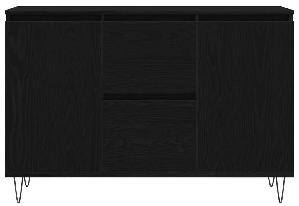 Oldalszekrény Fekete Tölgy 101,5x35x70 cm Műgyanta