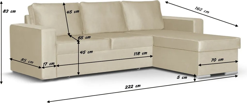 PANORAMO Kinyitható sarokkanapé Narancs