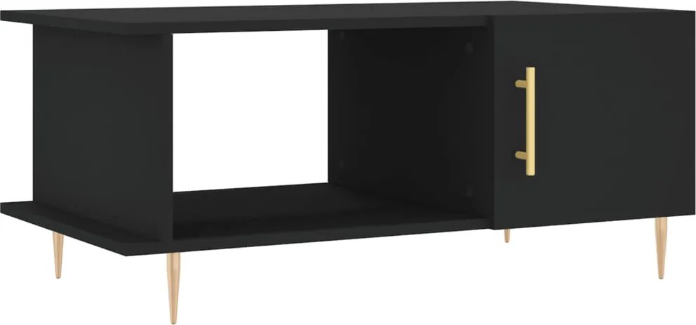 vidaXL fekete szerelt fa dohányzóasztal 90 x 50 x 40 cm