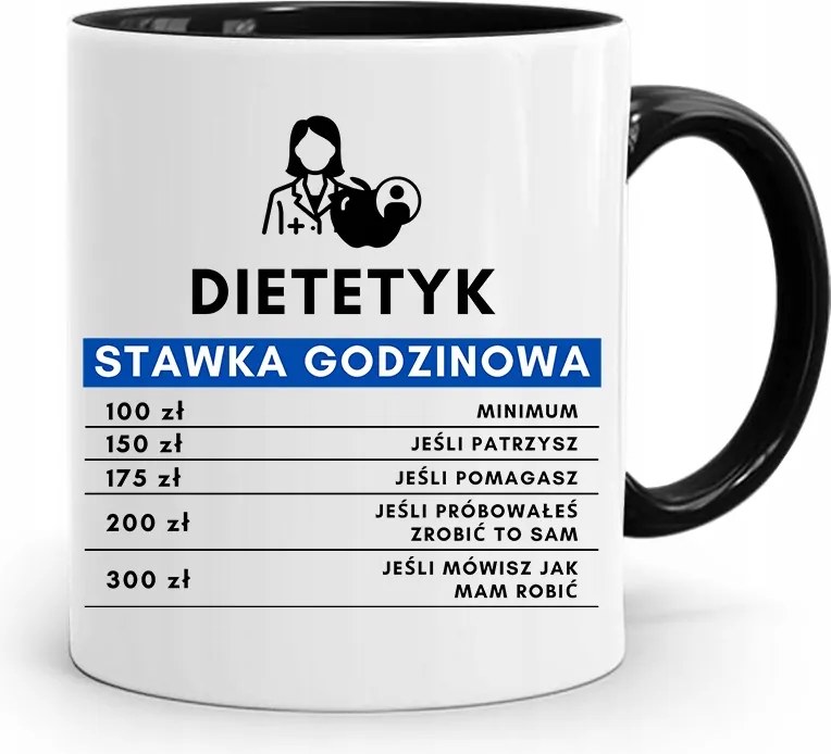 Dietetikus Dietetikusoknak Fekete Ajándék Bögre fényképes nyomtatással