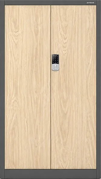 Irodai fém szekrény számzáras antracit / sonoma tölgy: Eco Design DANIEL, 900 x 1850 x 400 mm