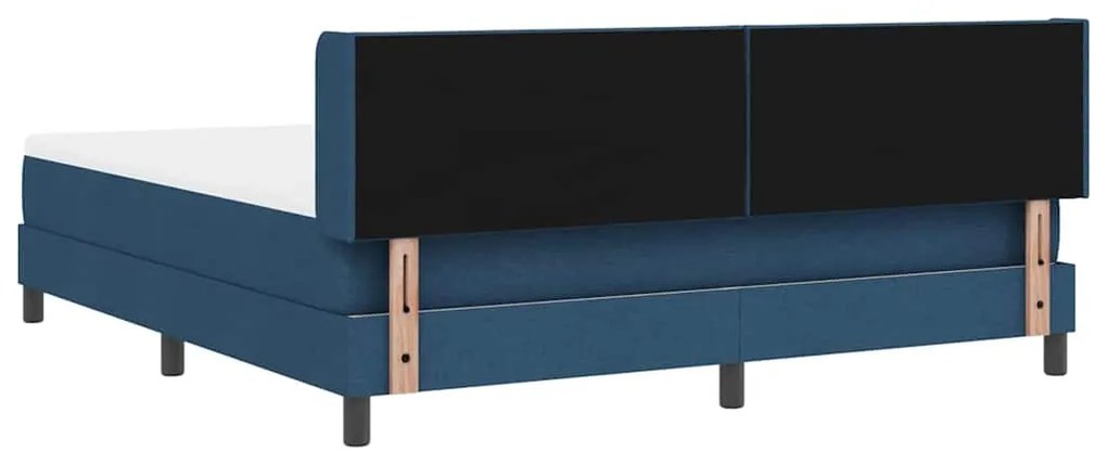 Boxspring ágy matraccal Kék 180 x 200 cm Szövet és Mérnöki Fa